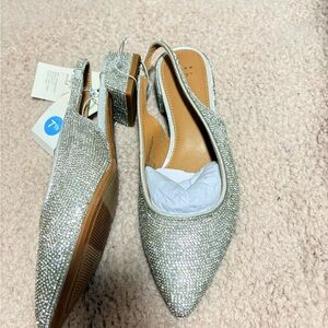 a new day Shimmering Silver Slingback Heels